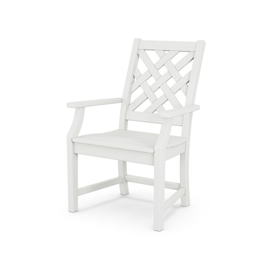 POLYWOOD Wovendale Dining Arm Chair in White