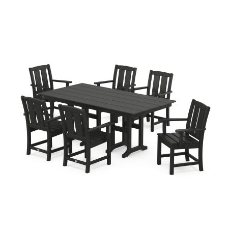 POLYWOOD Mission Arm Chair 7-Piece Farmhouse Dining Set in Black