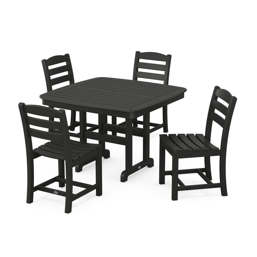 POLYWOOD La Casa Café Side Chair 5-Piece Dining Set with Trestle Legs in Black