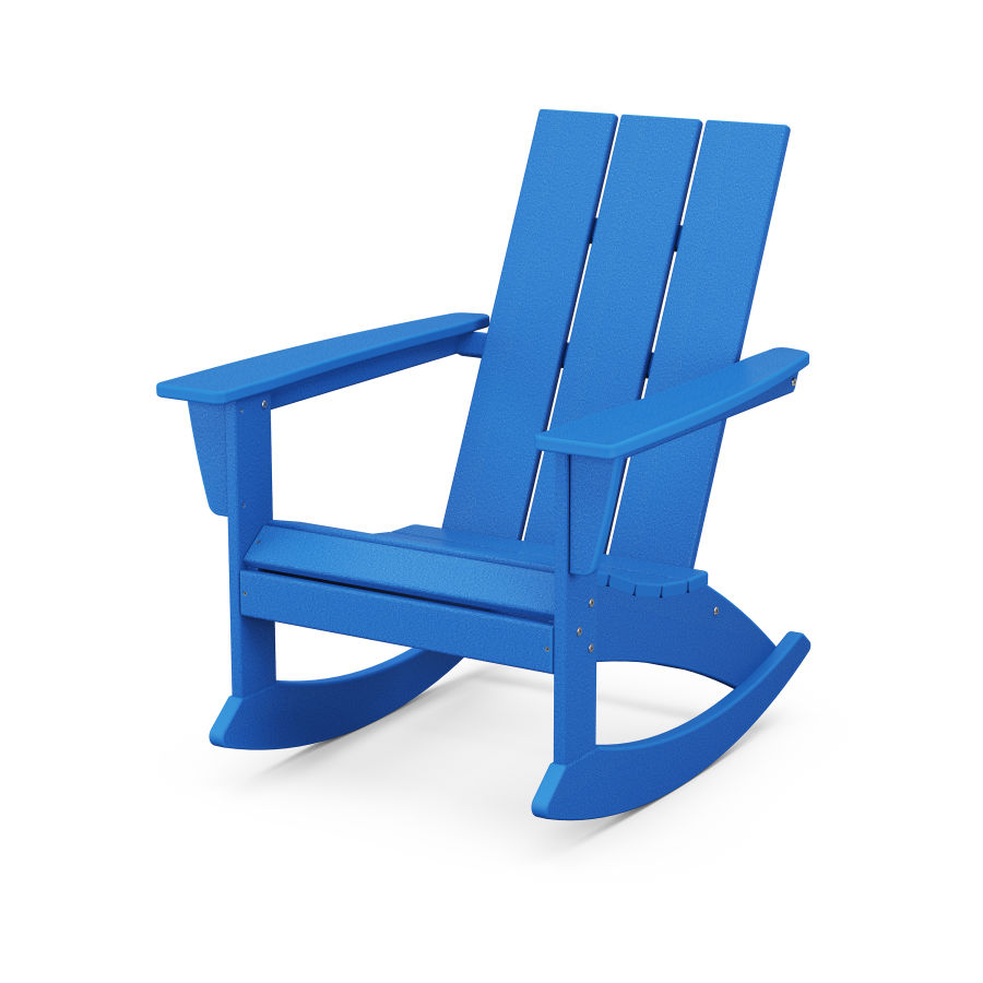POLYWOOD Modern Adirondack Rocking Chair in Pacific Blue