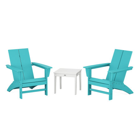 POLYWOOD Country Living Modern Adirondack Chair 3-Piece Set in Aruba