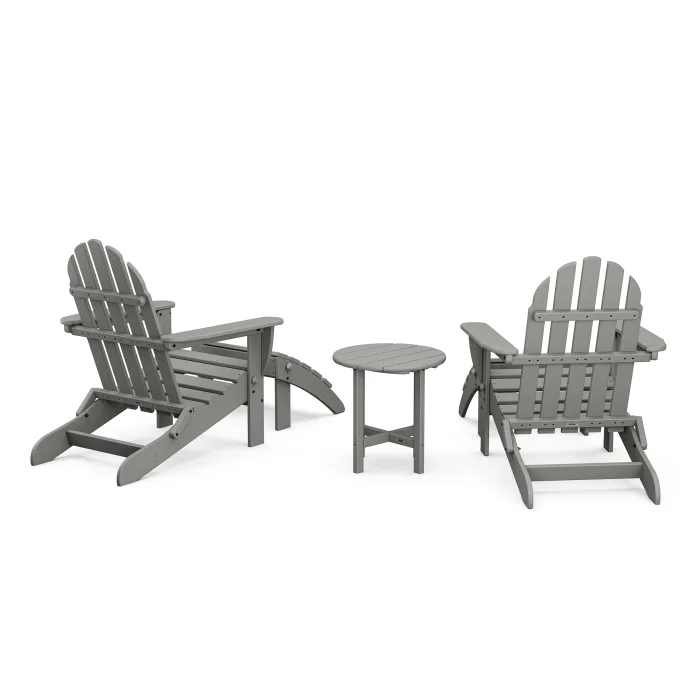 POLYWOOD Classics 5-Piece Folding Adirondack and Ottoman Set