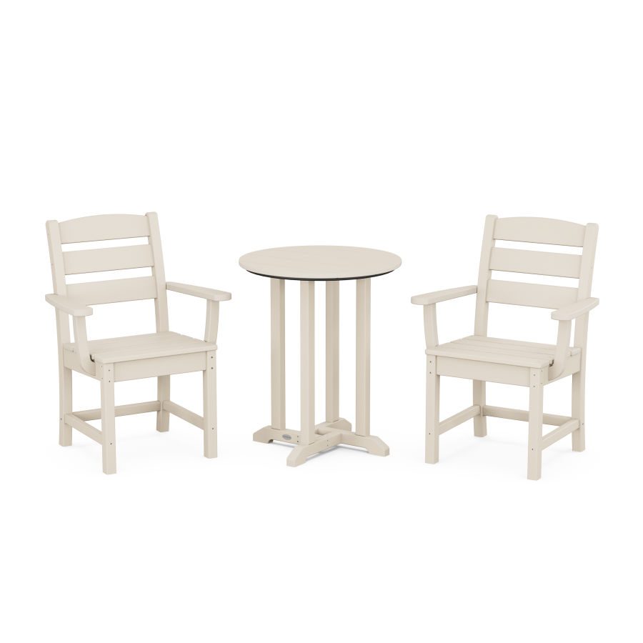 POLYWOOD Lakeside 3-Piece Round Dining Set in Sand