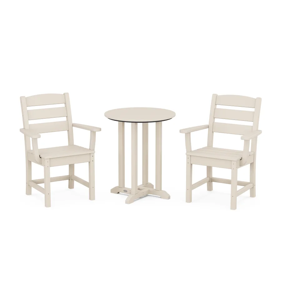 POLYWOOD Lakeside 3-Piece Round Bistro Dining Set in Sand