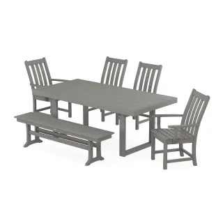 POLYWOOD Vineyard 6-Piece Dining Set with Bench