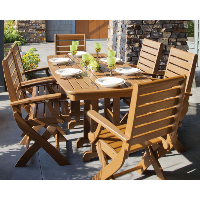 POLYWOOD Signature Folding Chair 7 Piece Dining Set PWS151 1