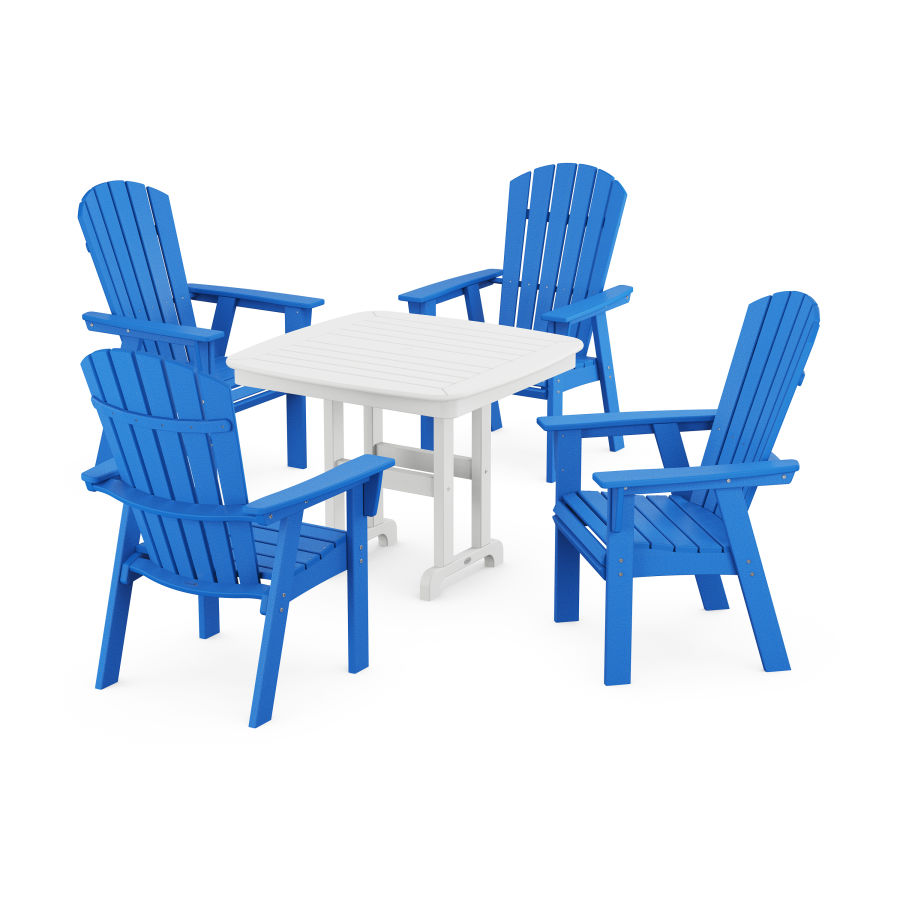 POLYWOOD Nautical Adirondack 5-Piece Dining Set in Pacific Blue