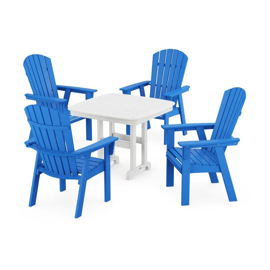 POLYWOOD Nautical Adirondack 5-Piece Dining Set in Pacific Blue