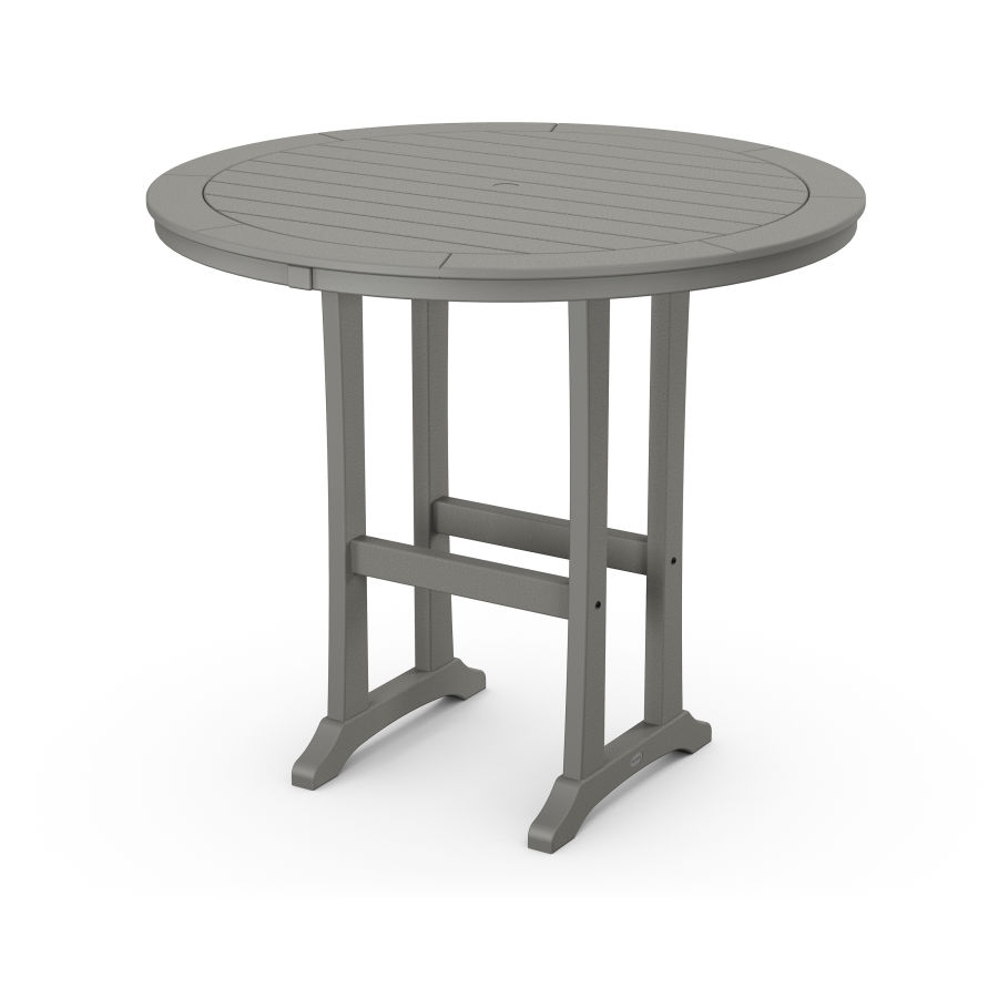 POLYWOOD 48" Round Bar Table in Slate Grey