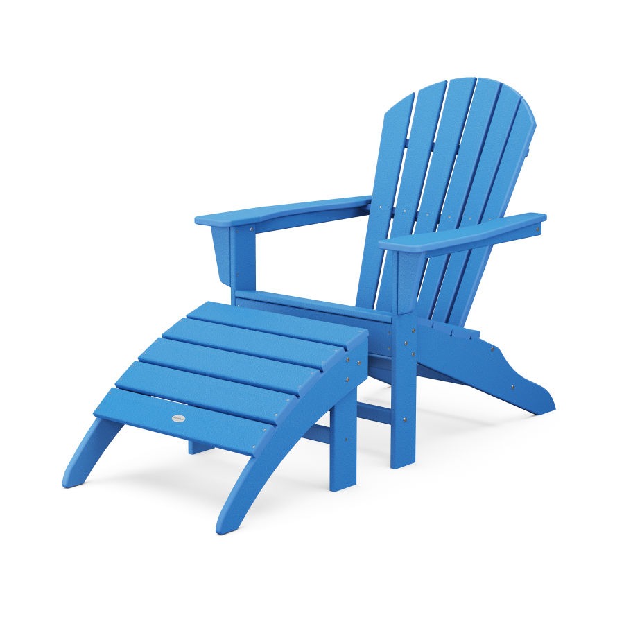 POLYWOOD South Beach Adirondack 2-Piece Set in Pacific Blue