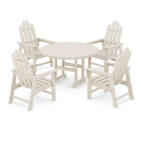 Long Island 5-Piece Round Farmhouse Dining Set in Sand