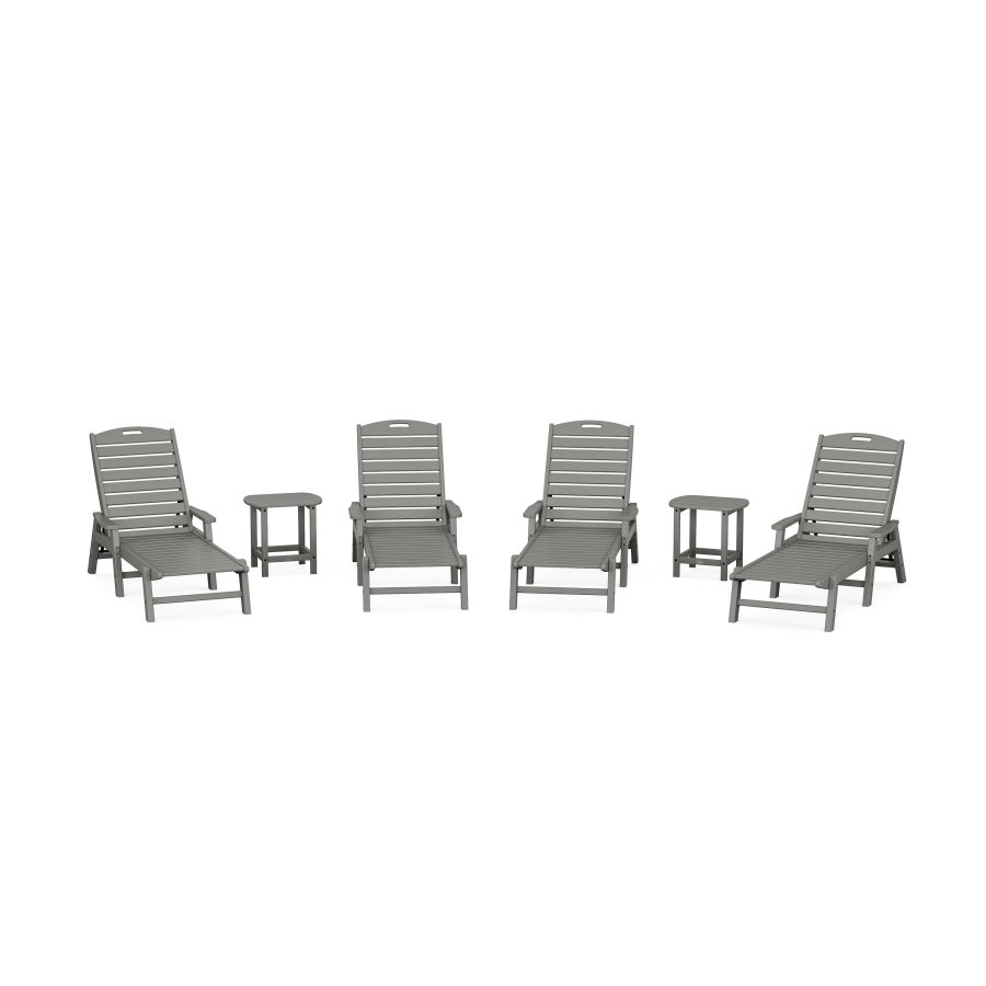 POLYWOOD Nautical Chaise 6-Piece Set with Arms