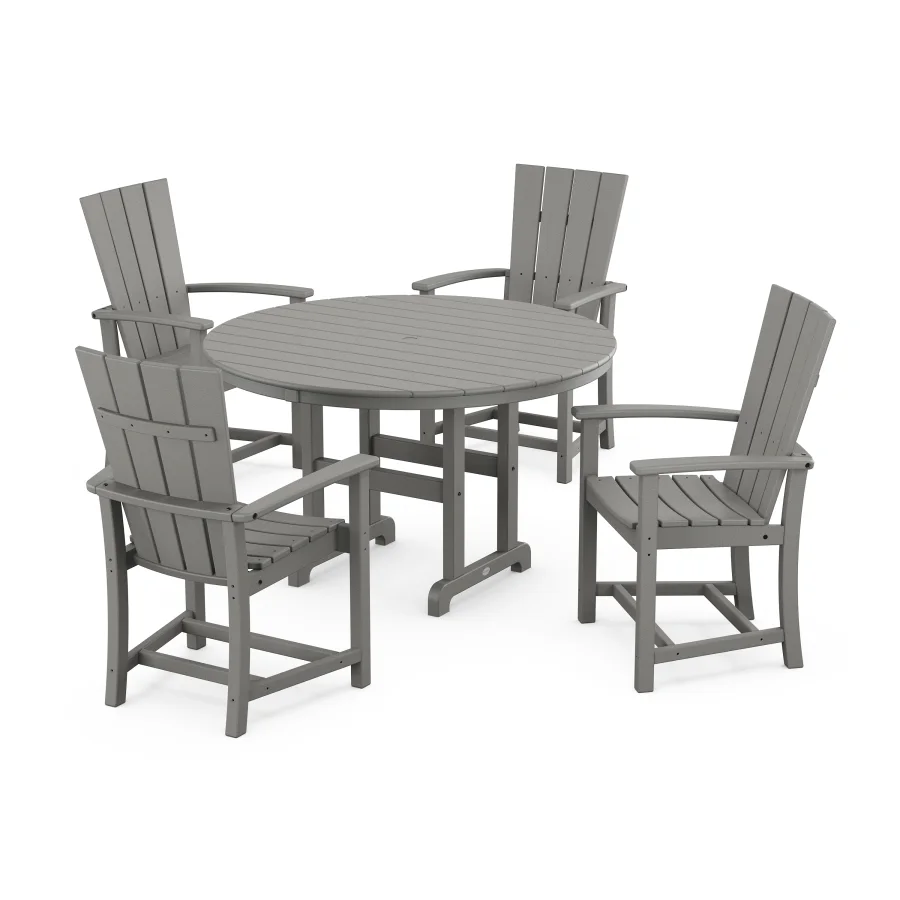 POLYWOOD Quattro 5-Piece Round Farmhouse Dining Set