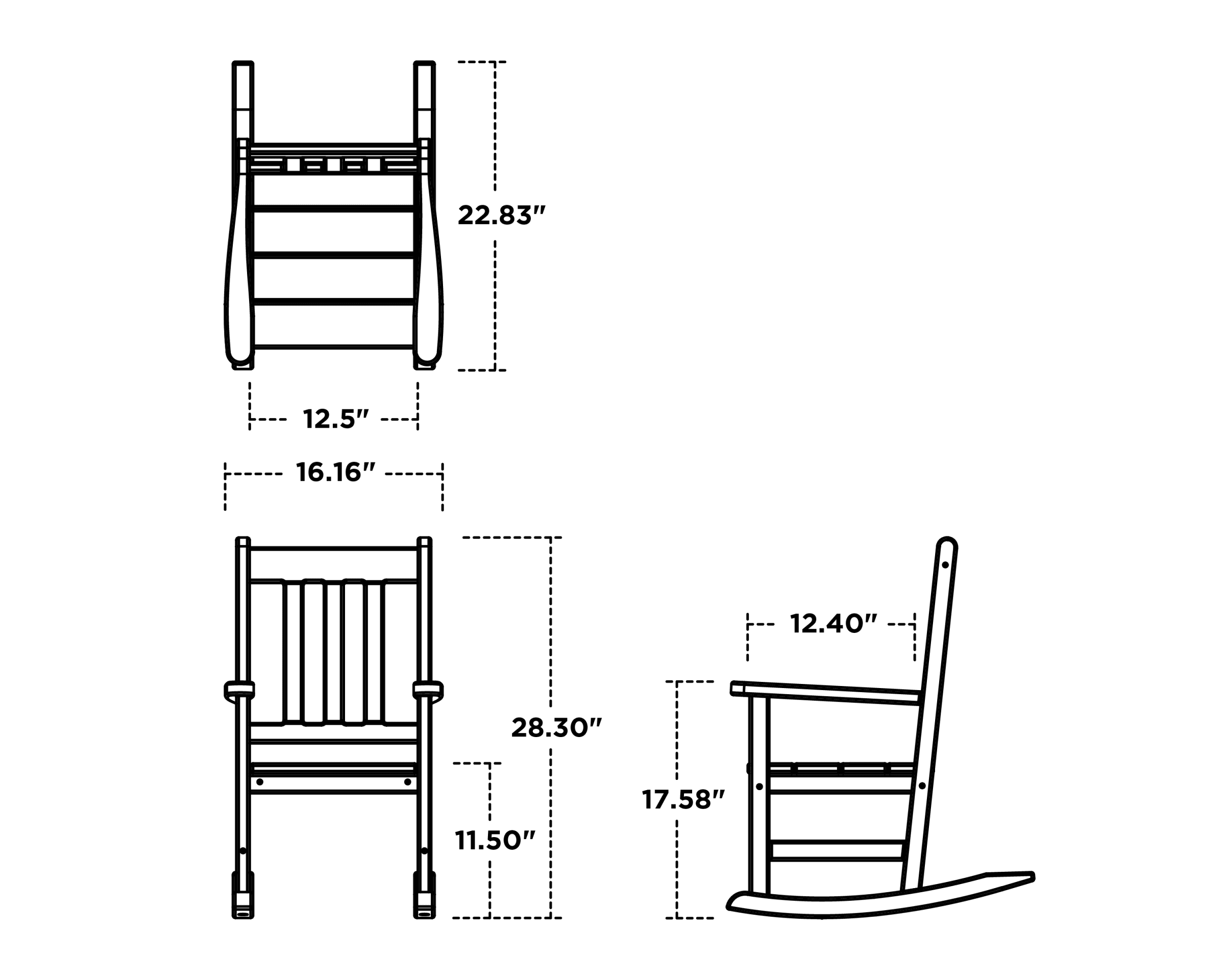 Dimensions for Kids Vineyard Rocking Chair