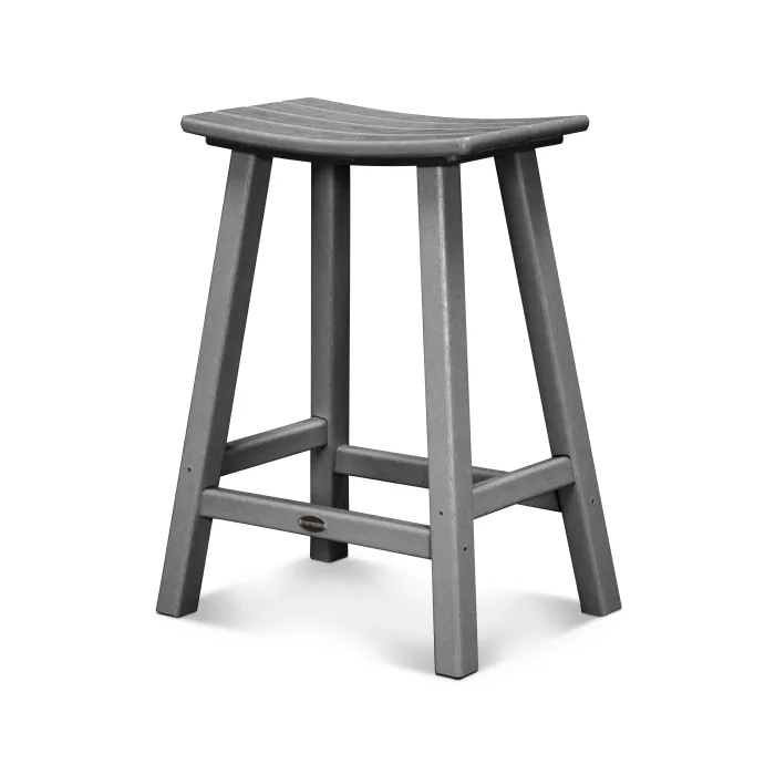 POLYWOOD Traditional 24" Saddle Counter Stool