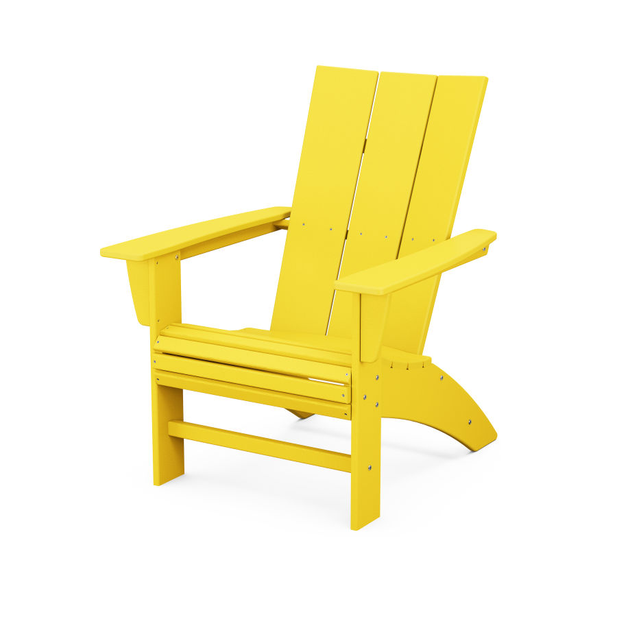 POLYWOOD Modern Curveback Adirondack Chair in Lemon