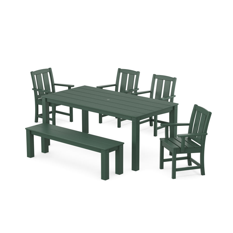 POLYWOOD Mission 6-Piece Parsons Dining Set with Bench in Green