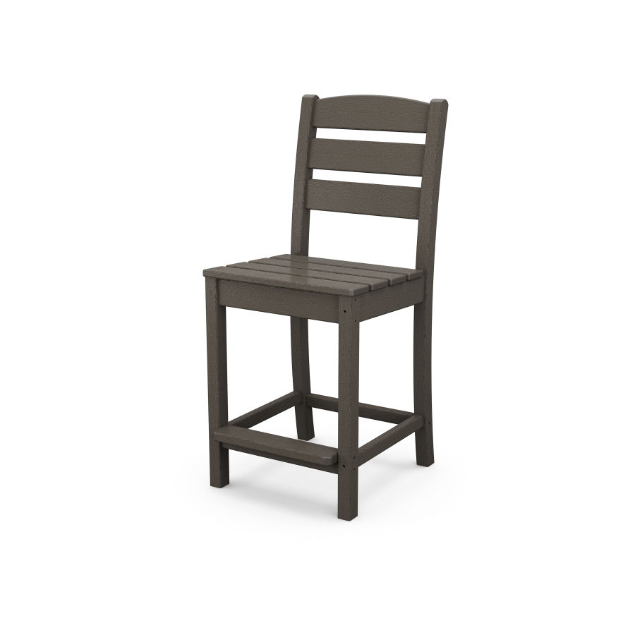POLYWOOD Lakeside Counter Side Chair in Vintage Coffee