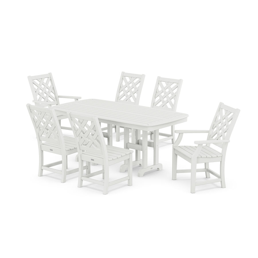 POLYWOOD Wovendale 7-Piece Dining Set in White