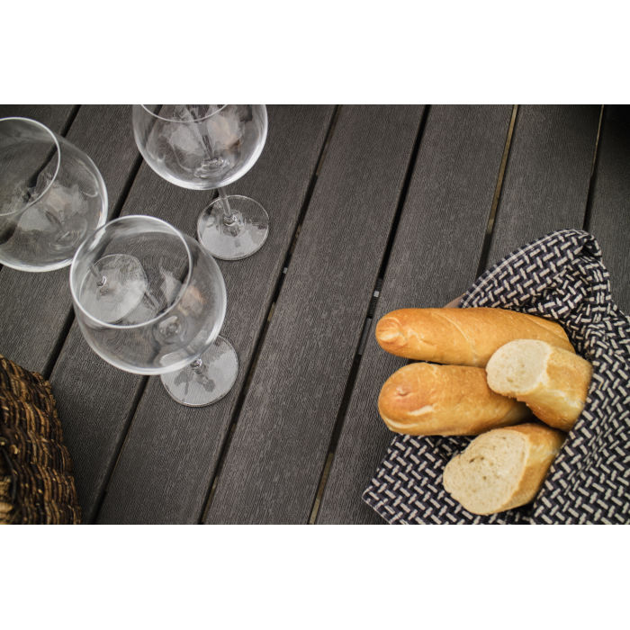 POLYWOOD Vineyard 5-Piece Round Dining Set with Trestle Legs in Vintage Finish