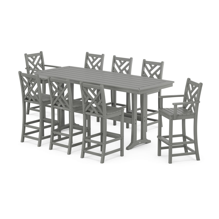 POLYWOOD Chippendale 9-Piece Bar Set with Trestle Legs