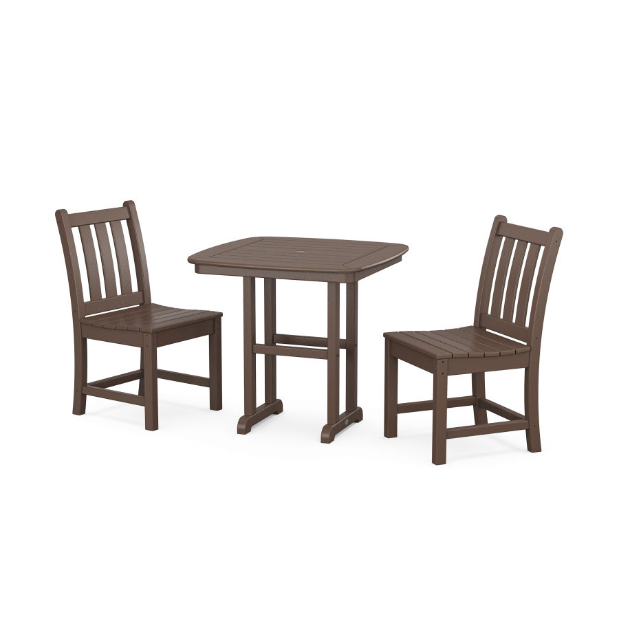 POLYWOOD Traditional Garden Side Chair 3-Piece Dining Set in Mahogany