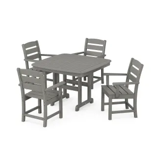 POLYWOOD Lakeside 5-Piece Dining Set with Trestle Legs