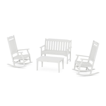 Country Living Rocking Chair 4-Piece Porch Set in White
