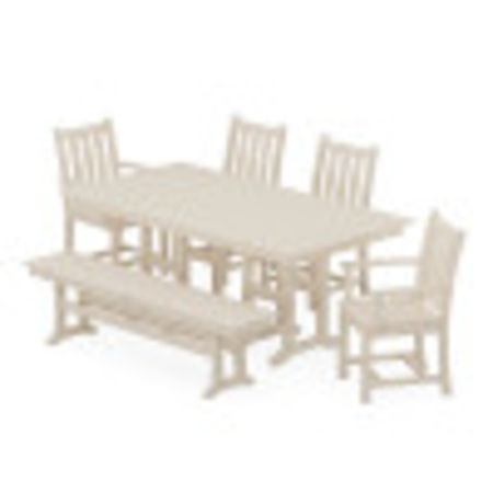 Traditional Garden 6-Piece Farmhouse Dining Set in Sand