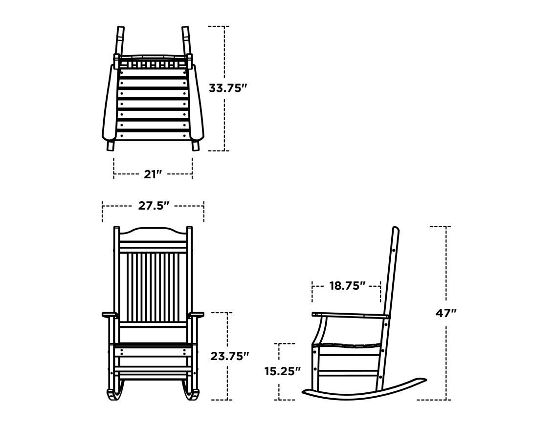 Dimensions for Cottage Rocking Chair