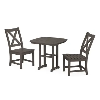 POLYWOOD Braxton Side Chair 3-Piece Dining Set in Vintage Finish