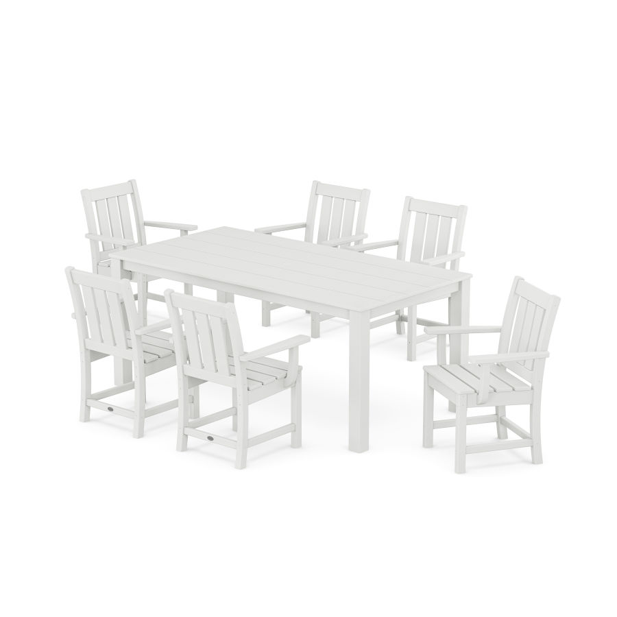 POLYWOOD Oxford Arm Chair 7-Piece Parsons Dining Set in White