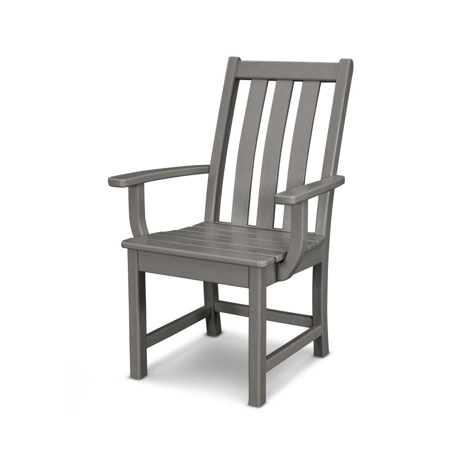 POLYWOOD Vineyard Dining Arm Chair in Slate Grey