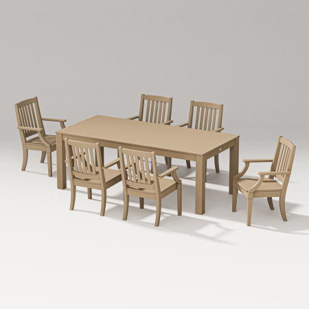 Estate Arm Chair 7-Piece Parsons Table Dining Set