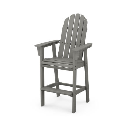 Vineyard Curveback Adirondack Bar Chair in Slate Grey