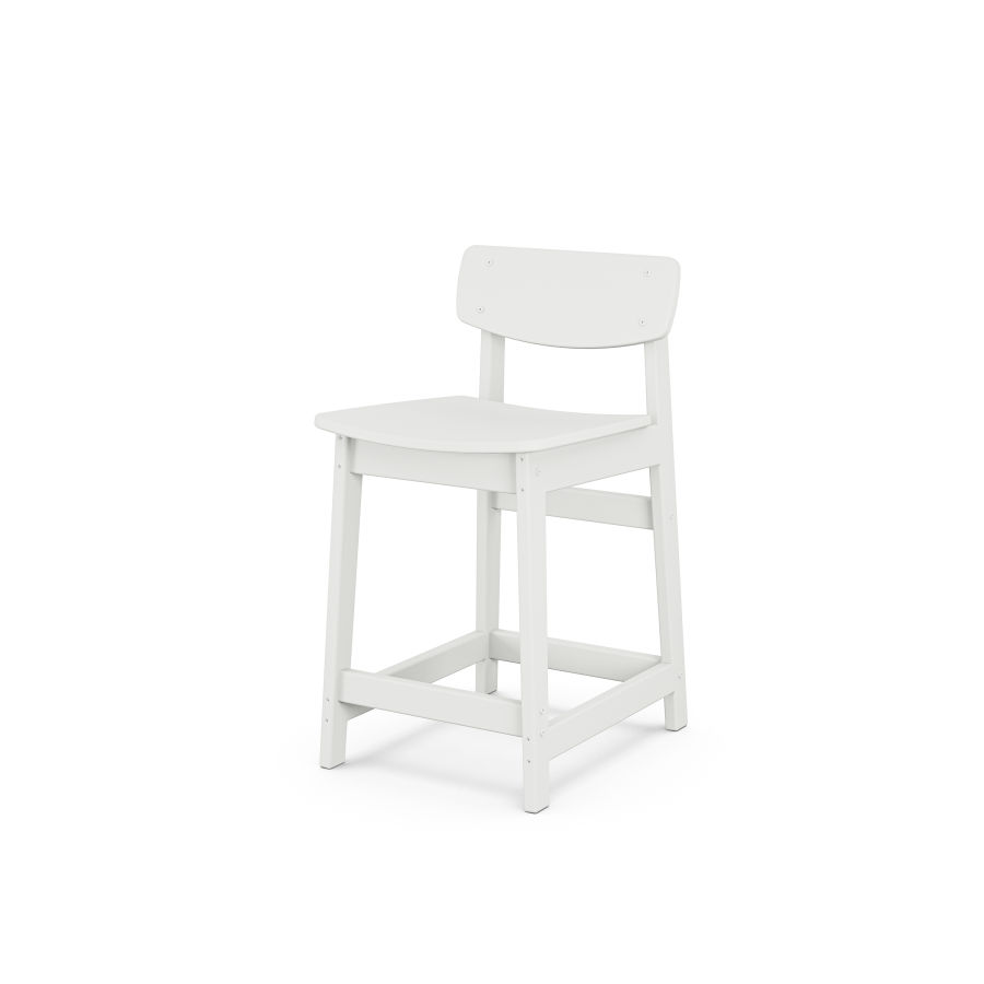 POLYWOOD Modern Studio Urban Lowback Counter Chair in White