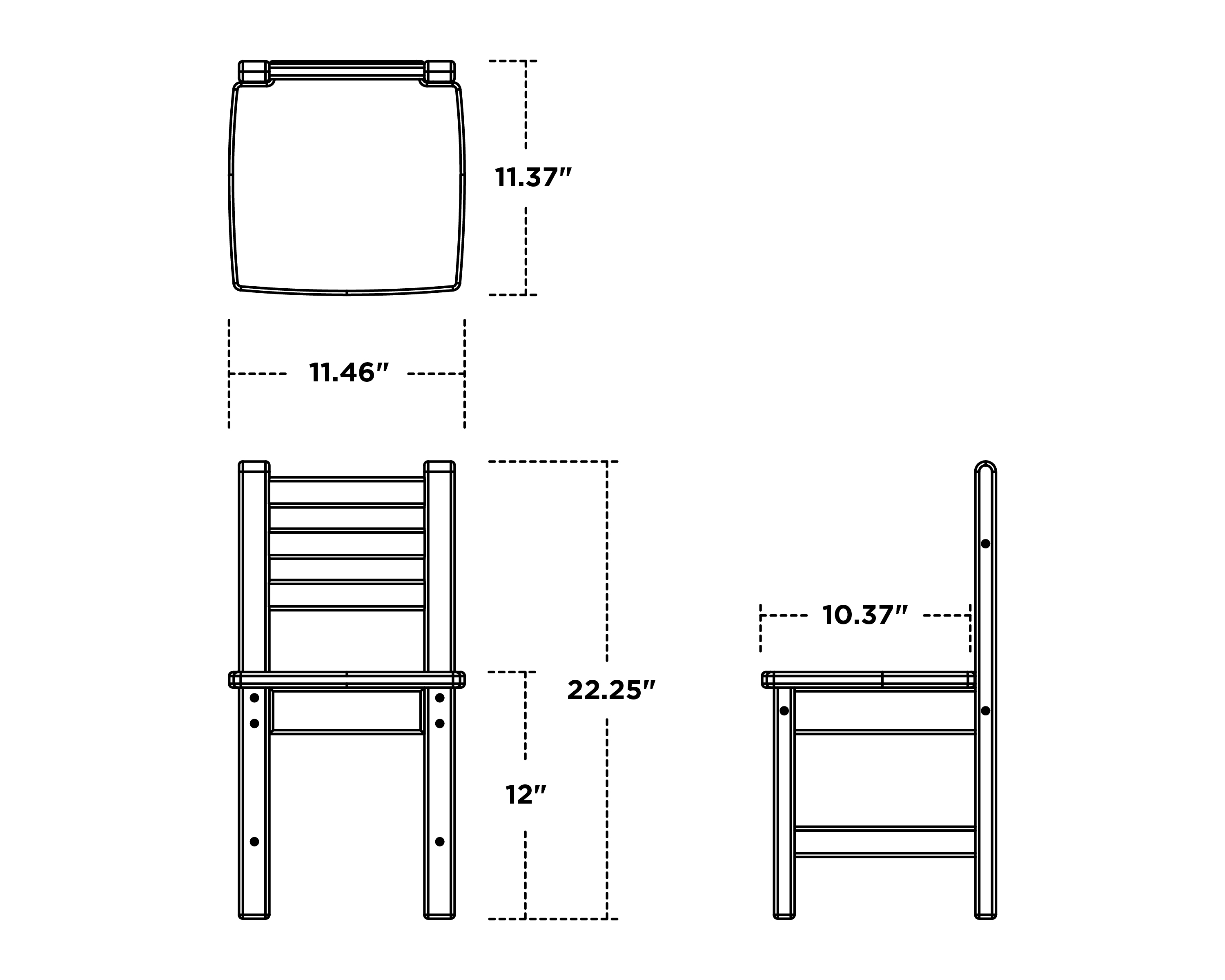 Dimensions for Toddler Lakeside Dining Chair