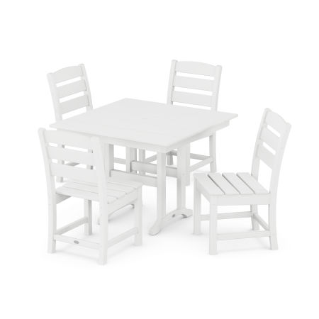 Lakeside Side Chair 5-Piece Farmhouse Dining Set in White
