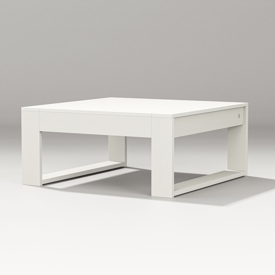 POLYWOOD Latitude Square Coffee Table in Vintage White