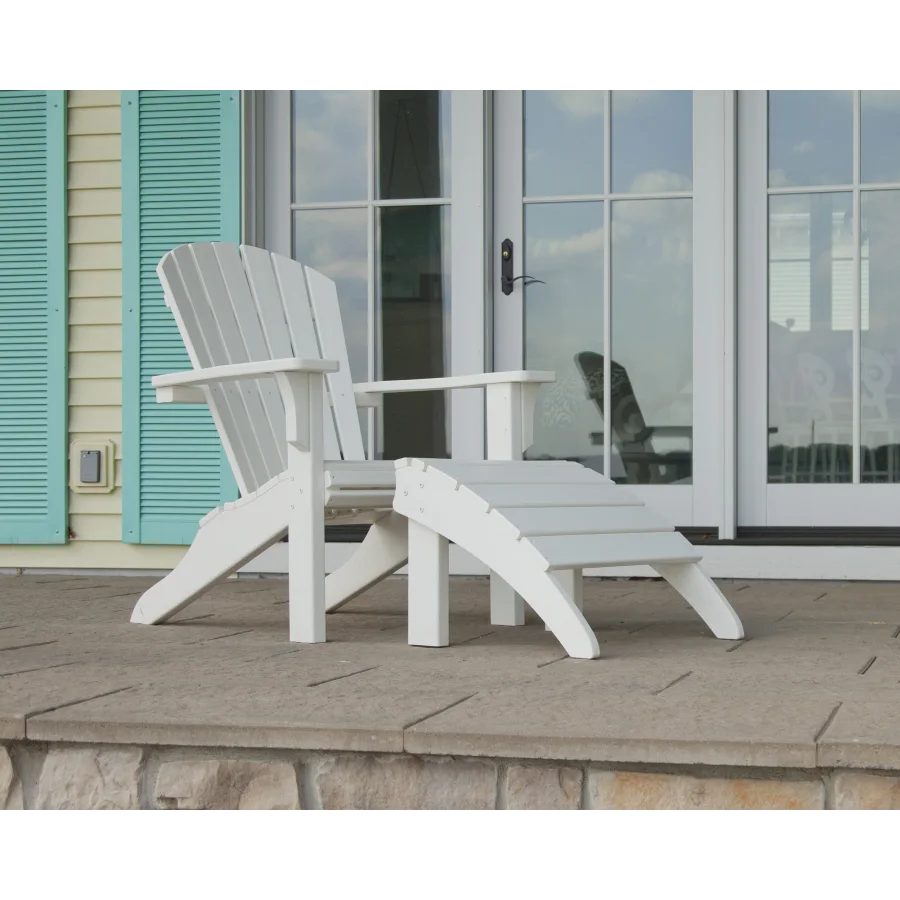 Seashell Adirondack Set with Ottomans