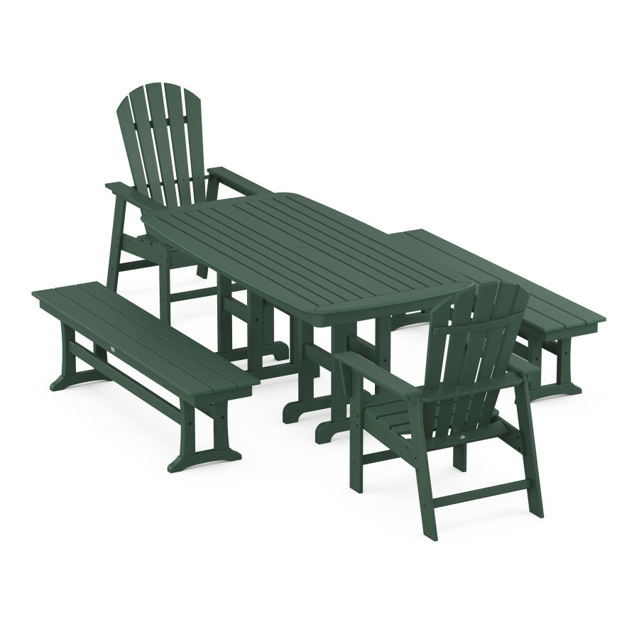 POLYWOOD South Beach 5-Piece Dining Set in Green