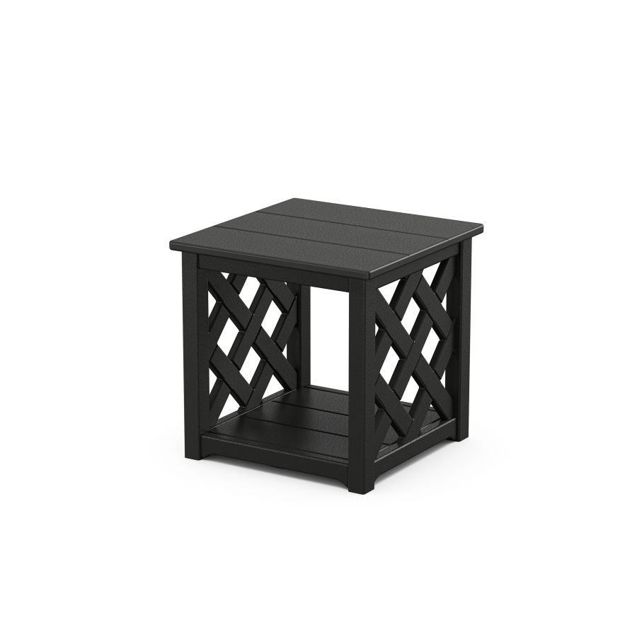 POLYWOOD Wovendale Accent Table in Black