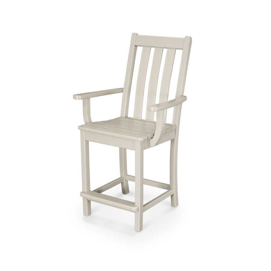 POLYWOOD Vineyard Counter Arm Chair in Sand
