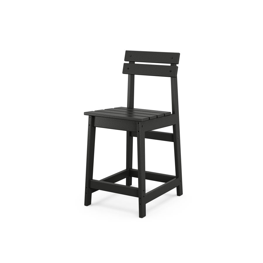 POLYWOOD Modern Studio Plaza Counter Chair in Black