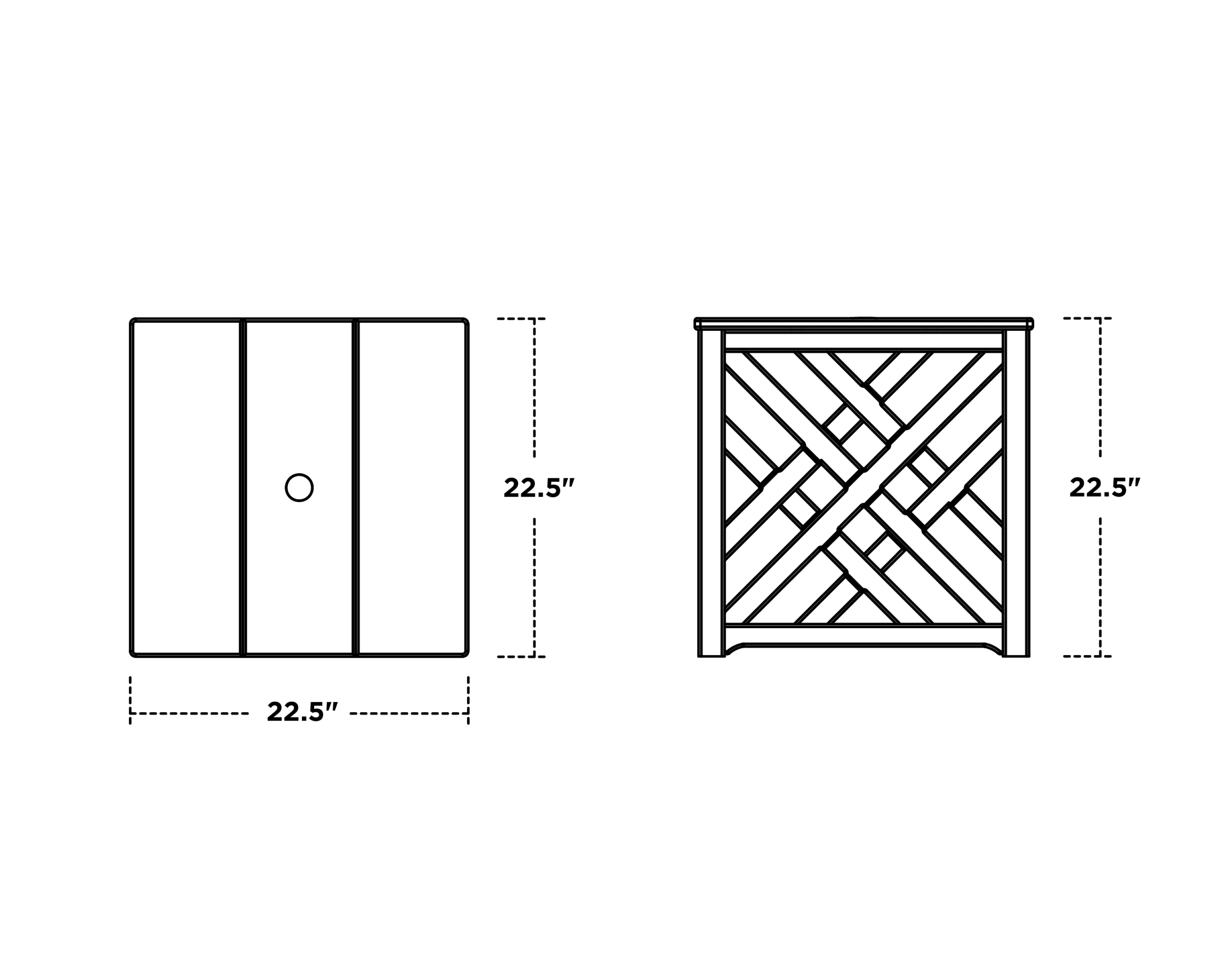 Dimensions for Chippendale Umbrella Stand Accent Table
