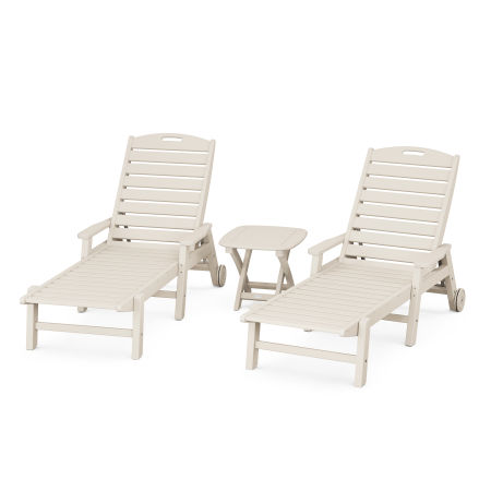 POLYWOOD Nautical 3-Piece Chaise Set in Sand