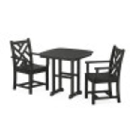 Chippendale 3-Piece Dining Set in Black