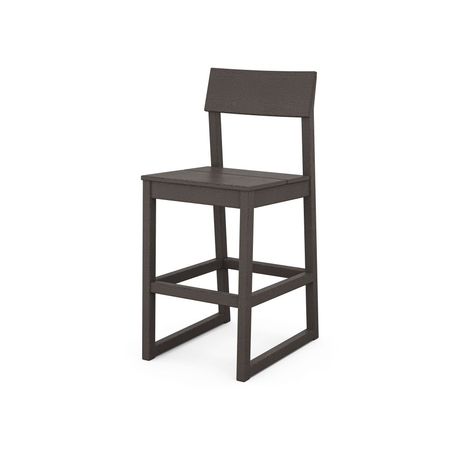 POLYWOOD EDGE Bar Side Chair in Vintage Coffee