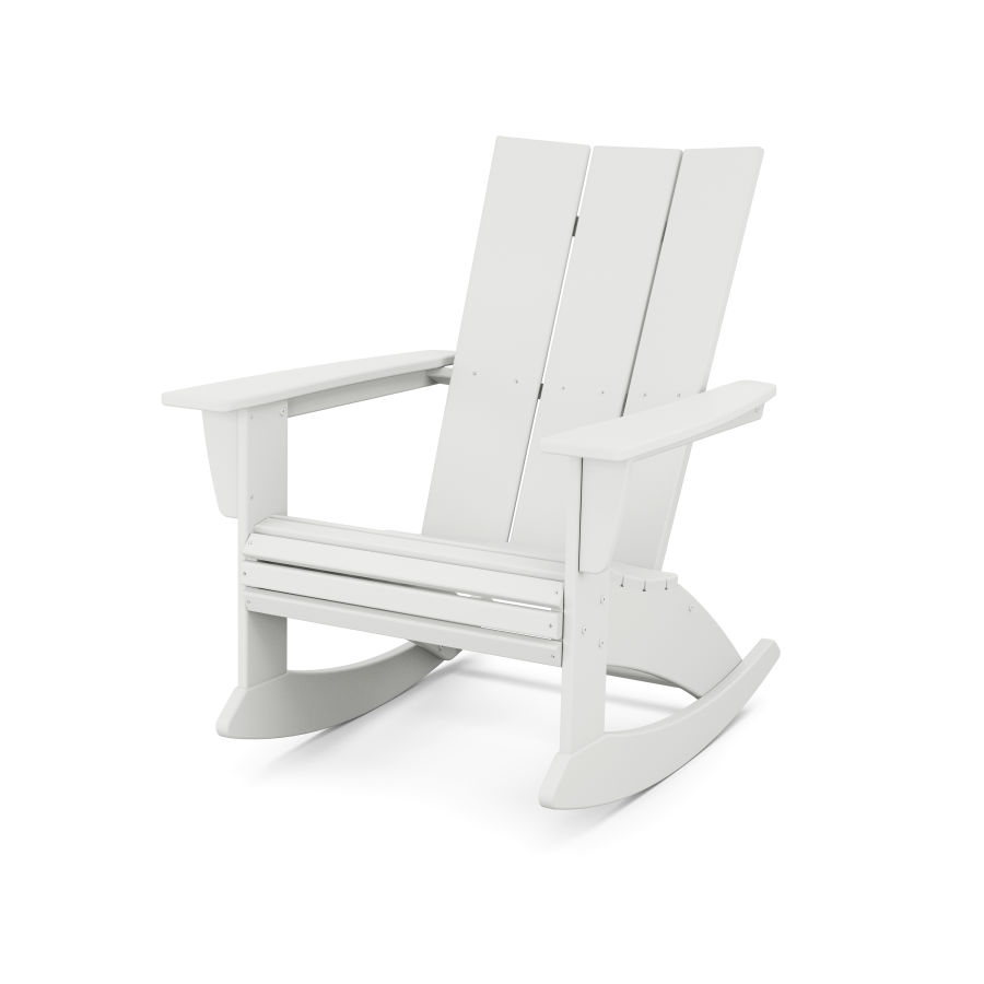 POLYWOOD Modern Curveback Adirondack Rocking Chair in White