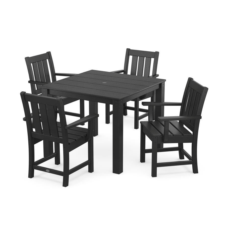 POLYWOOD Oxford 5-Piece Parsons Dining Set in Black